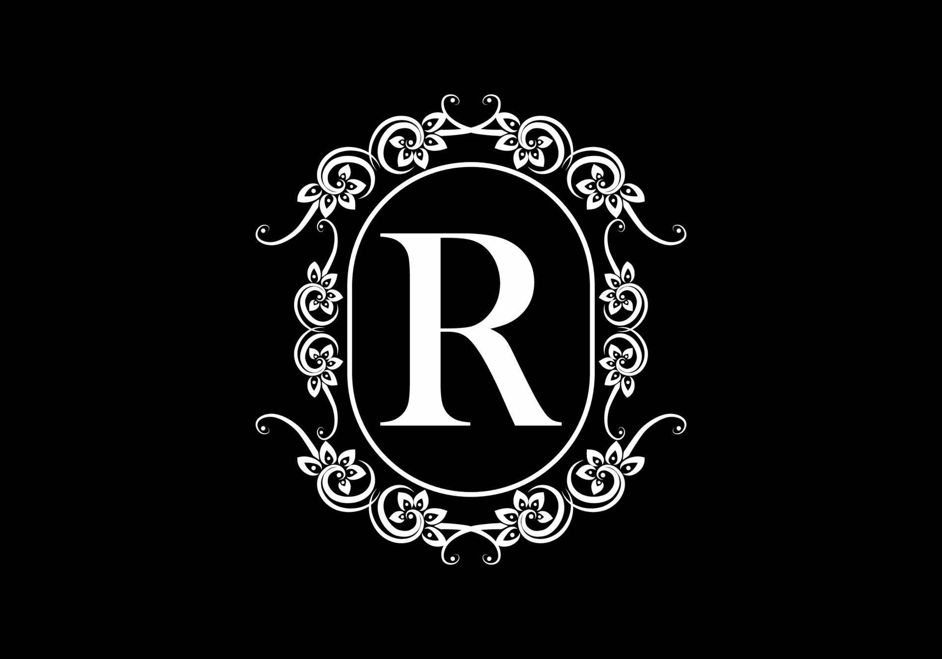Black And White Dainty Letter R Background