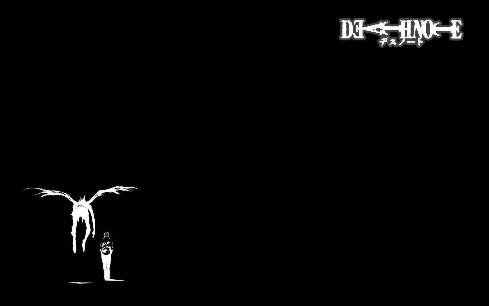 Black And White Death Note Ryuk Light Title Background