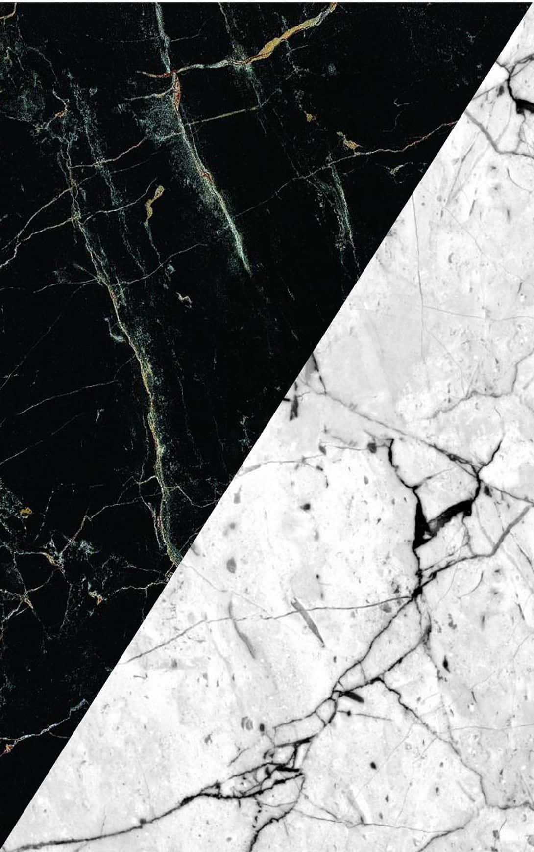 Black And White Diagonal Split Marble Background