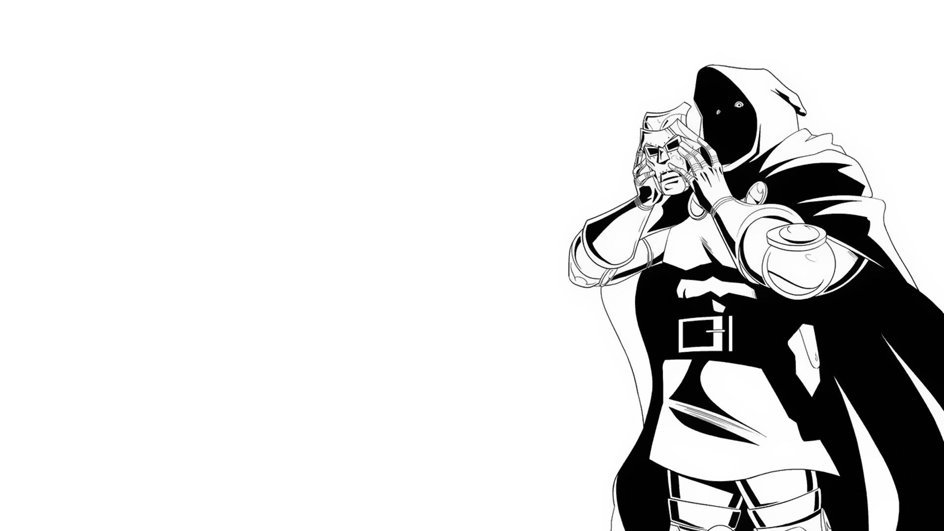 Black And White Doctor Doom Art Background