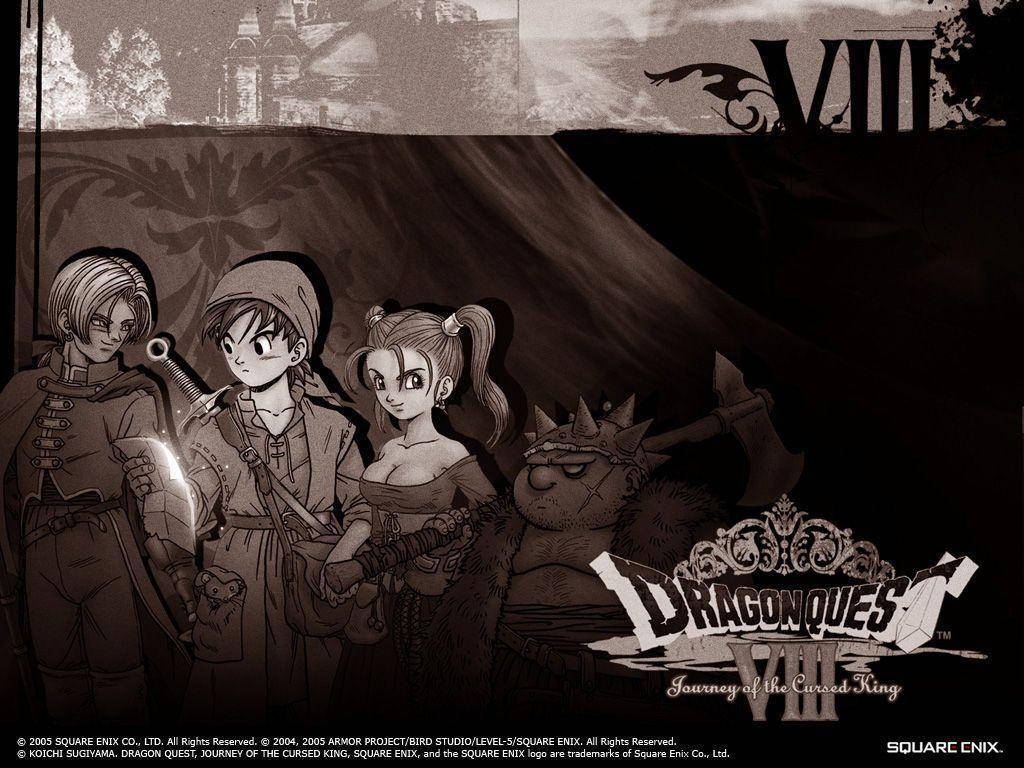 Black And White Dragon Quest Viii Heroes Background