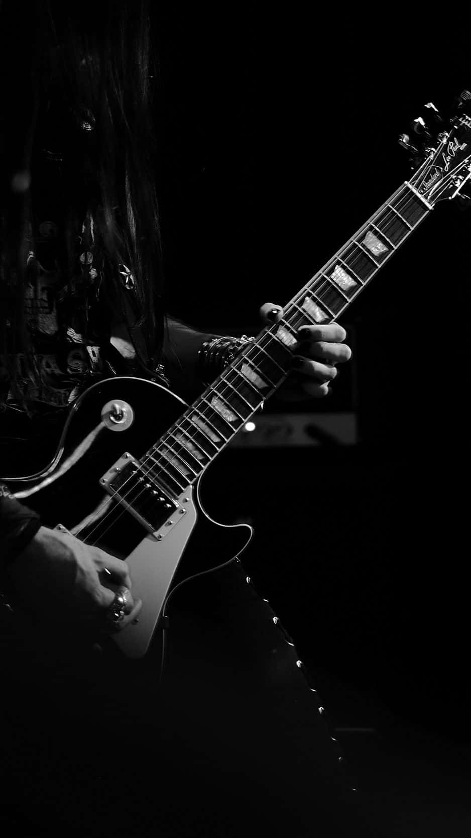 Black And White Electric Guitar Aesthetic Background
