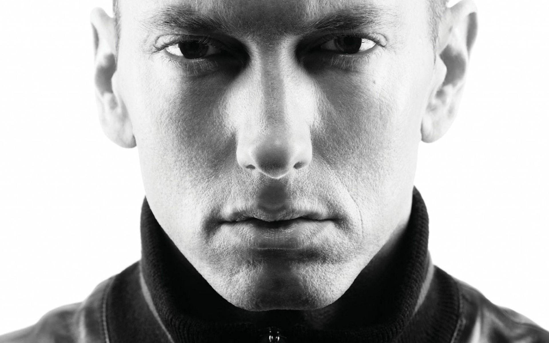 Black And White Eminem Portrait Background