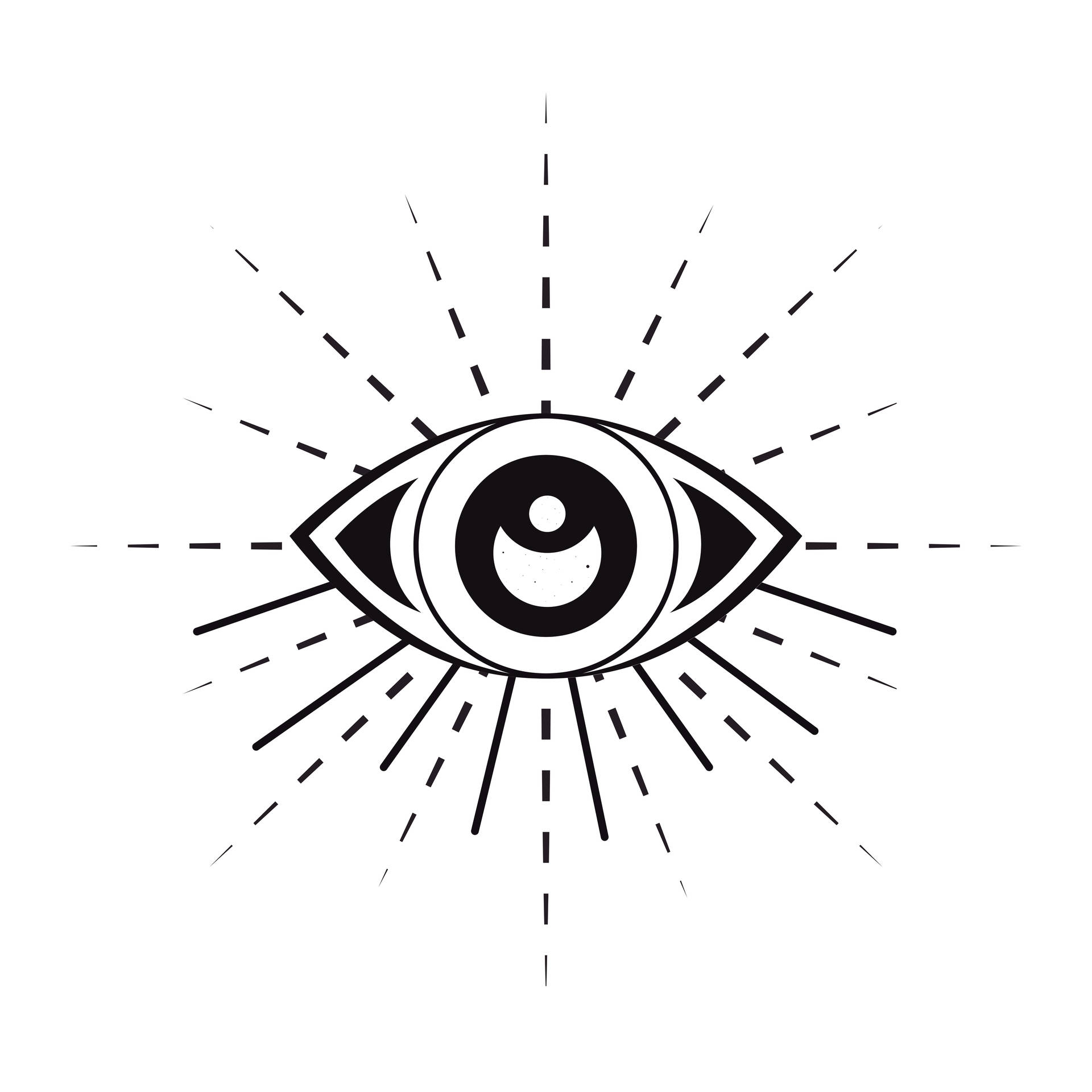 Black And White Esoteric Eye Background