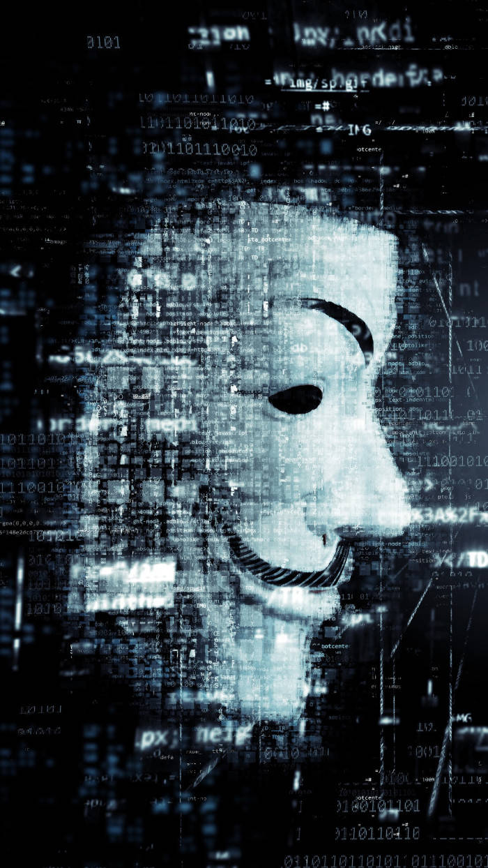 Black And White Fawkes Mask Hacker 3d Background