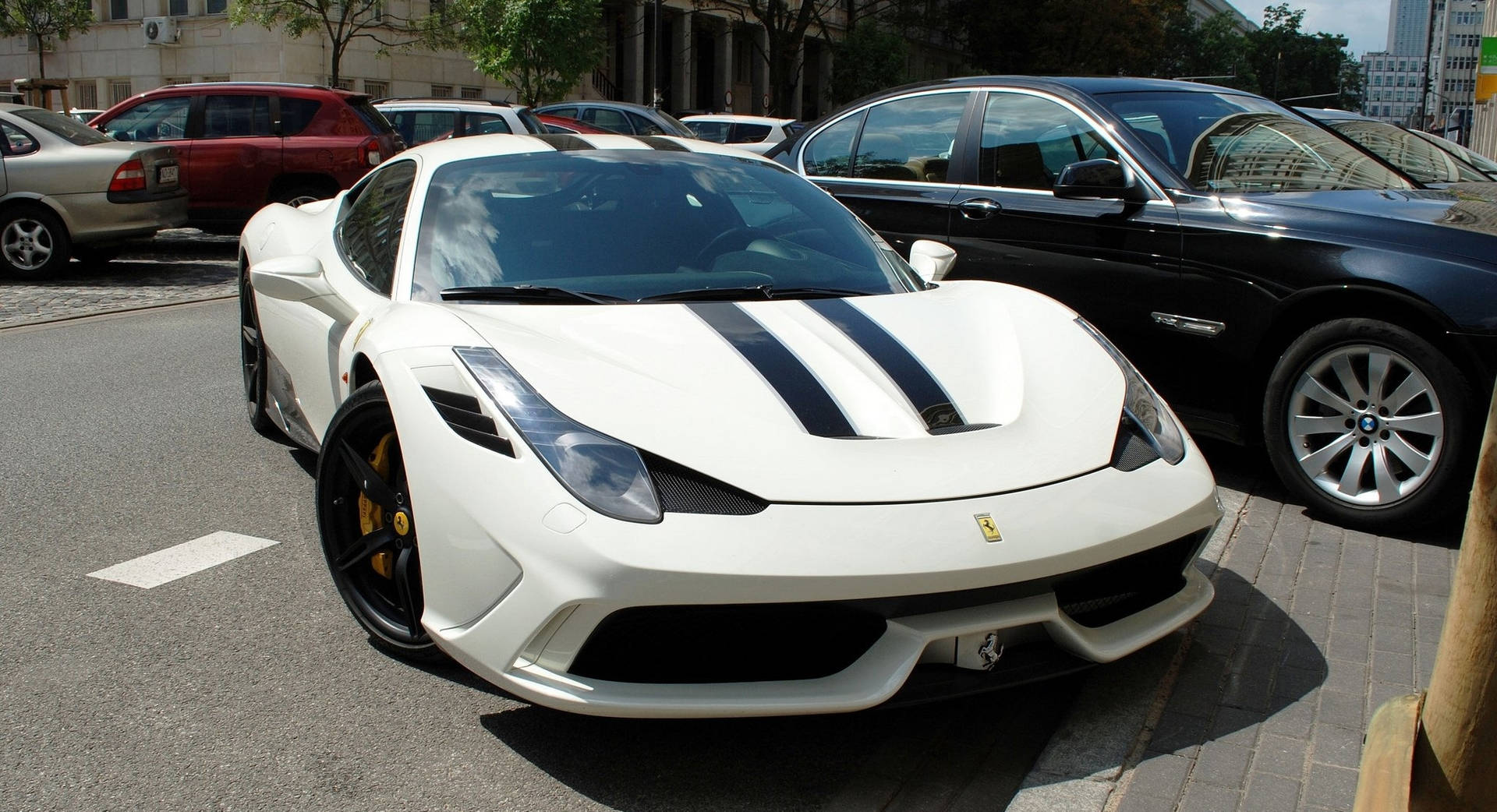 Black And White Ferrari Background