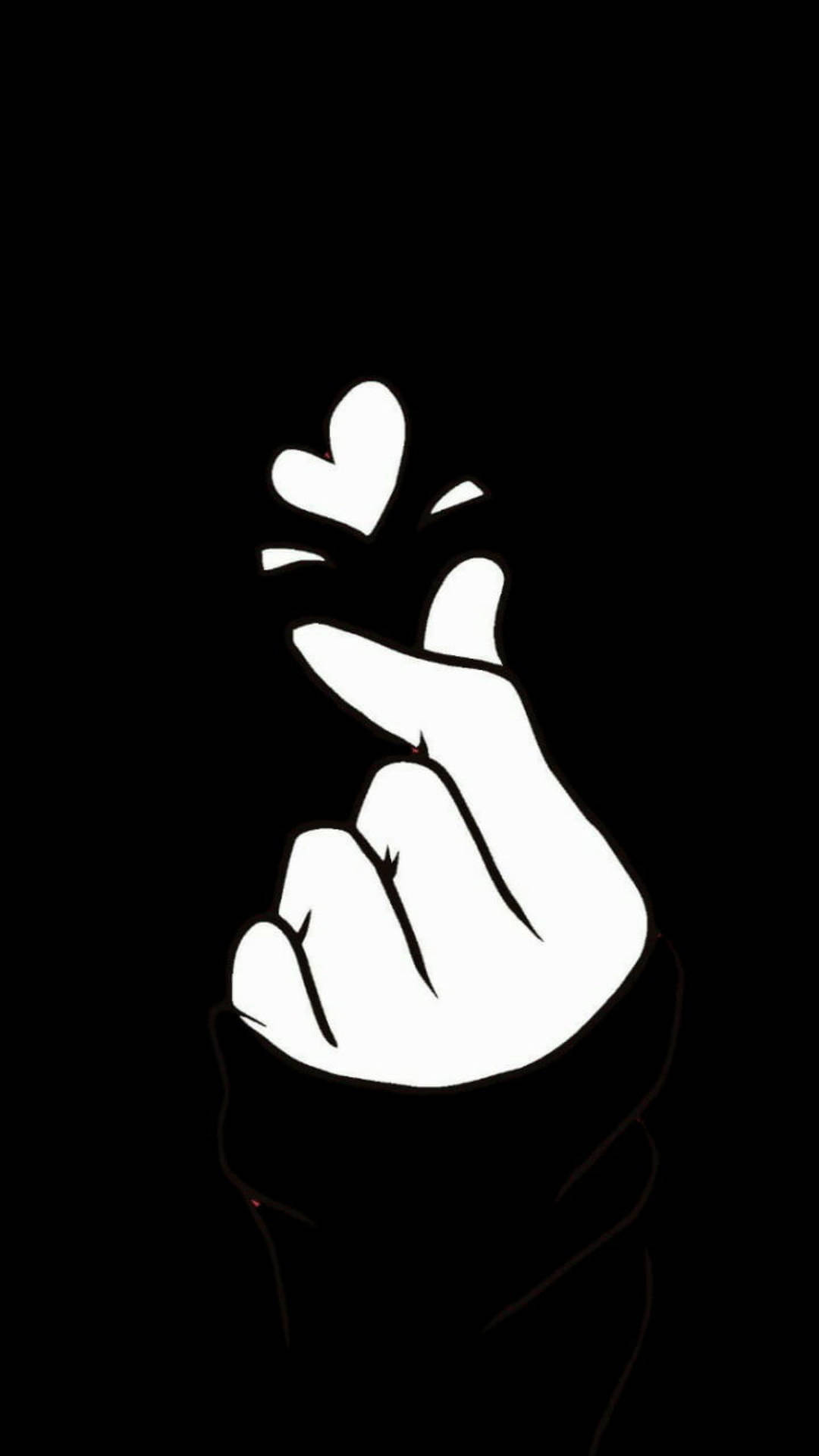 Black And White Finger Heart Background