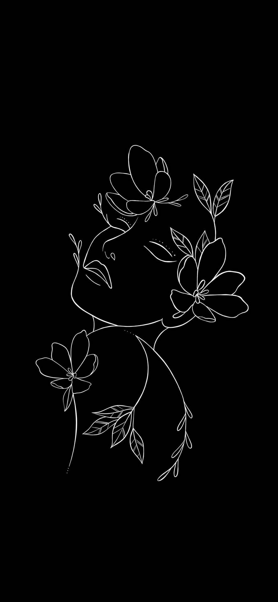 Black And White Flower Cute Art Background