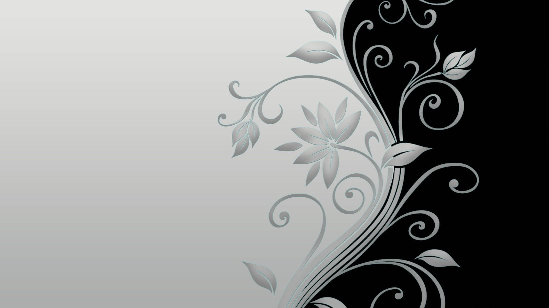 Black And White Flower Patterns Halves Background