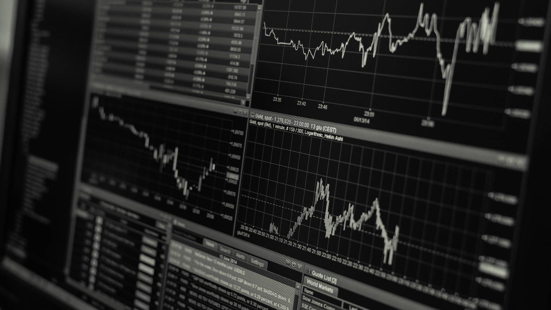 Black And White Forex Trading Graph