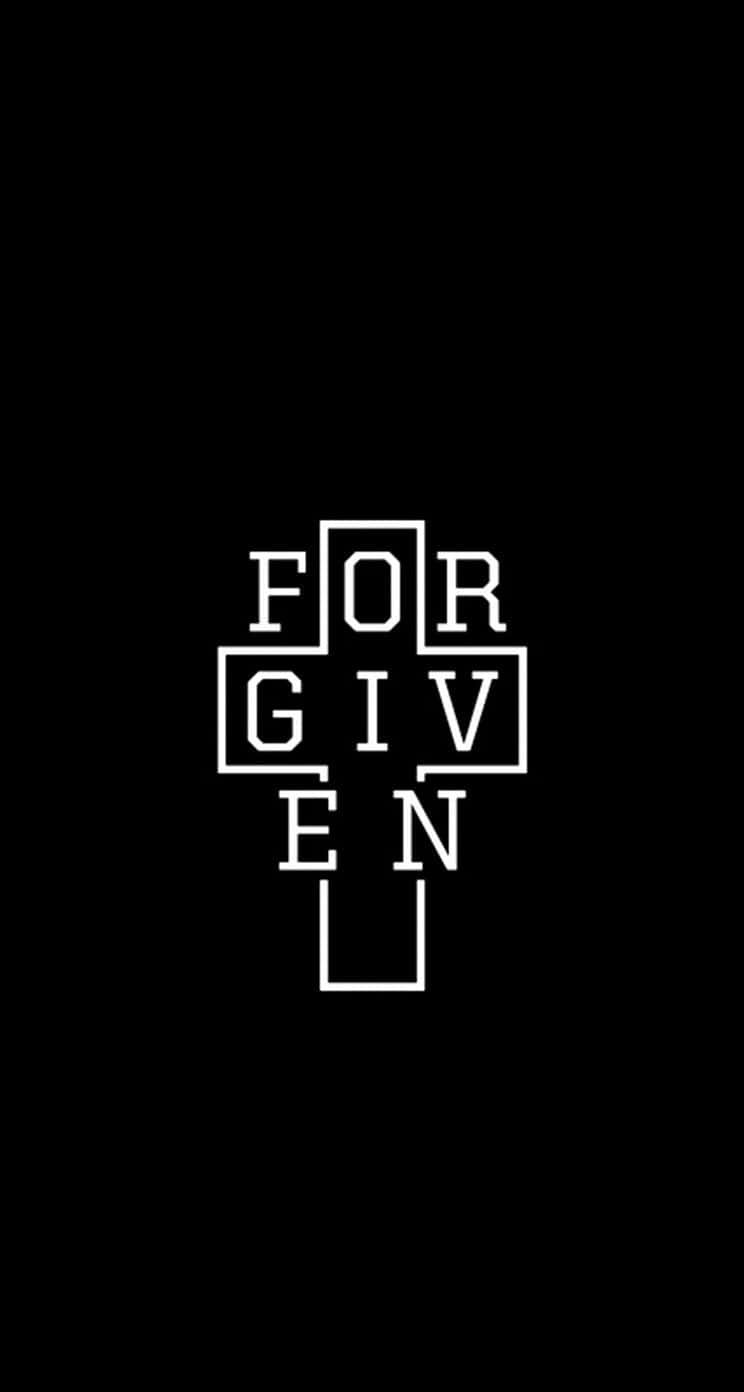 Black And White Forgiven Cross Iphone Background