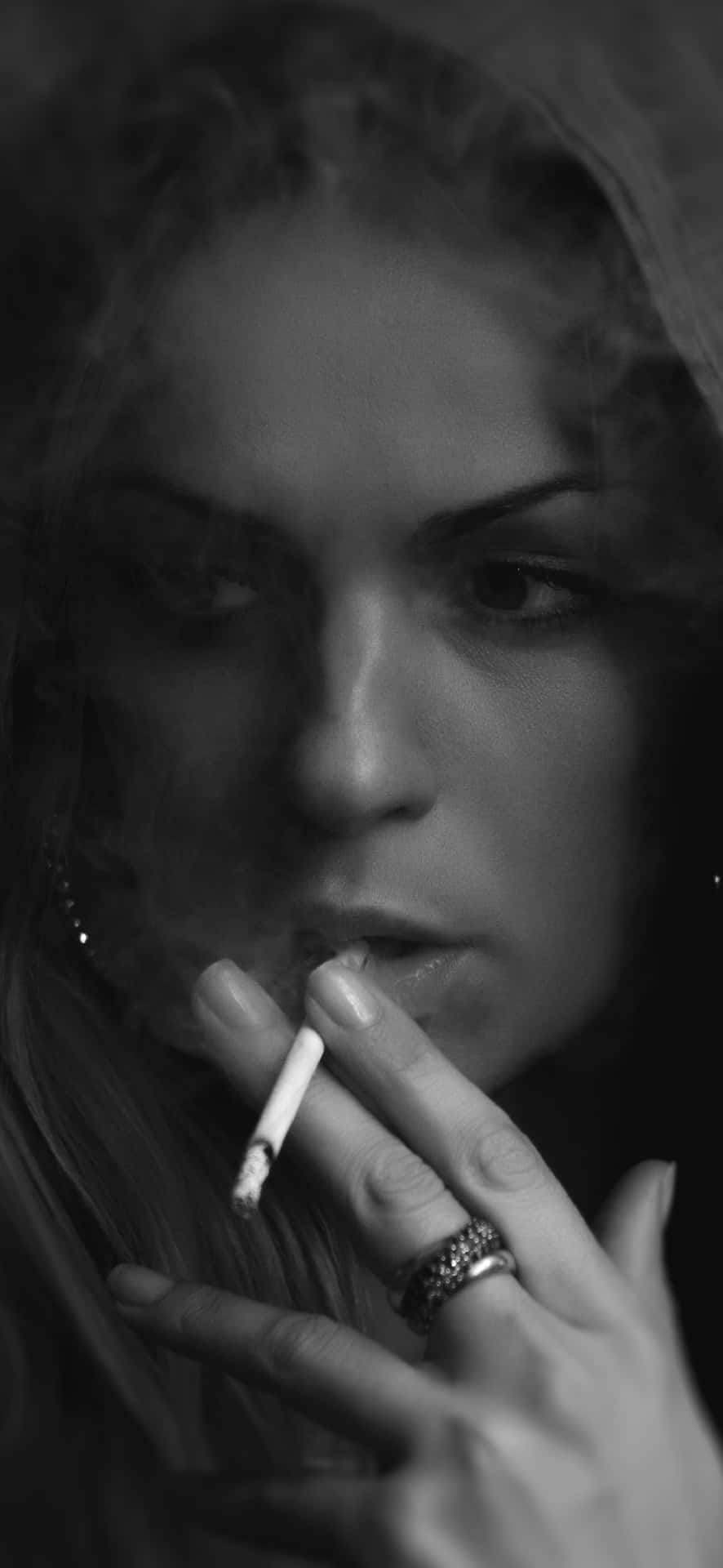 Black And White Girl Smoking Background