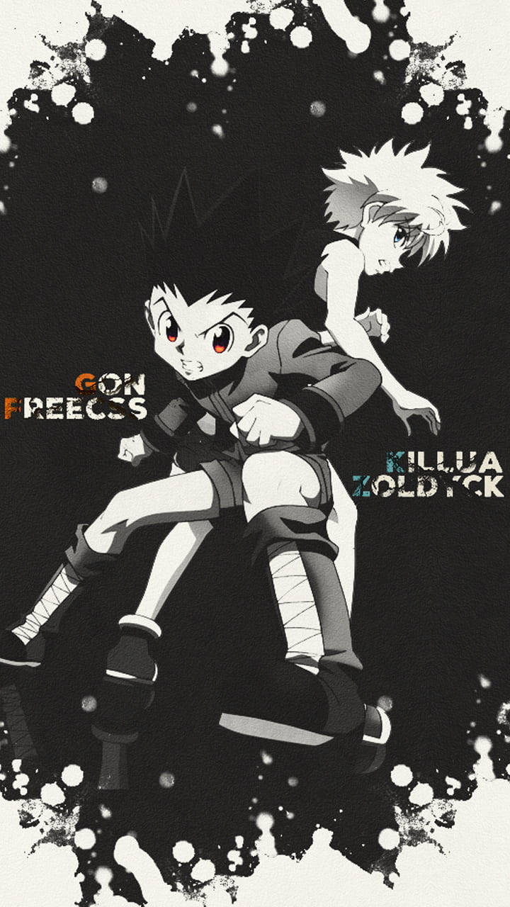 Black And White Gon And Killua Background