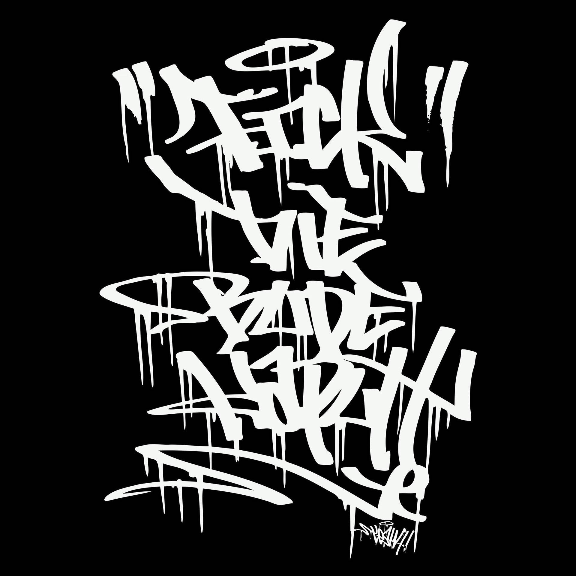 Black And White Graffiti Calligraphy Background