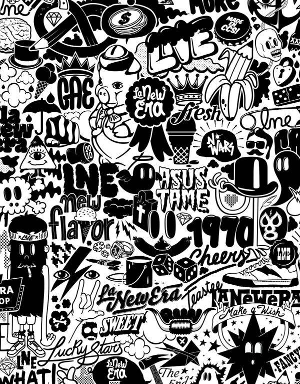 Black And White Graffiti Era Background