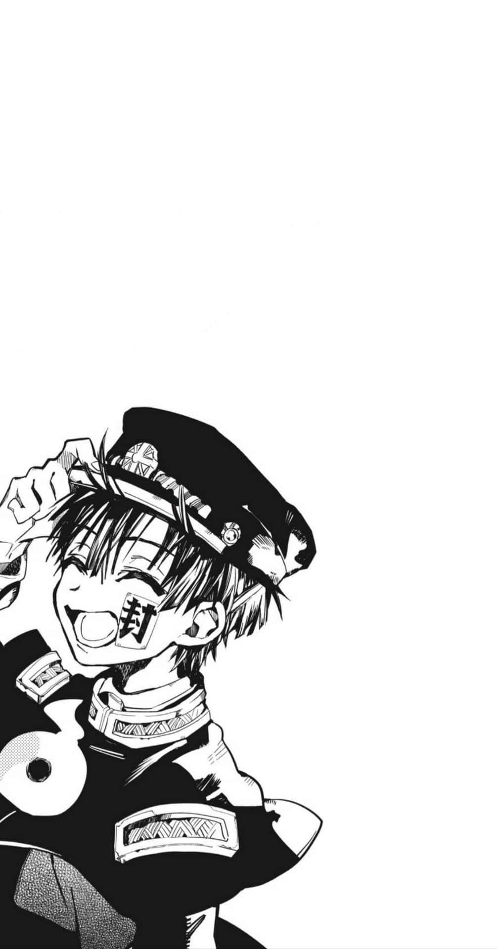 Black And White Hanako Aesthetic Manga Background