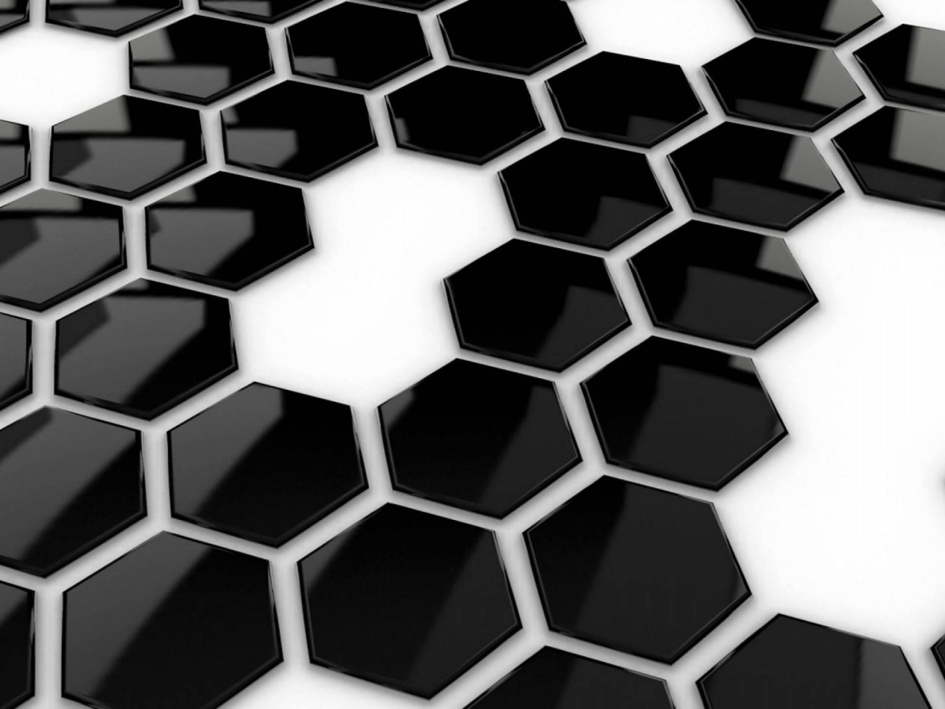Black And White Hd Hexagons Background