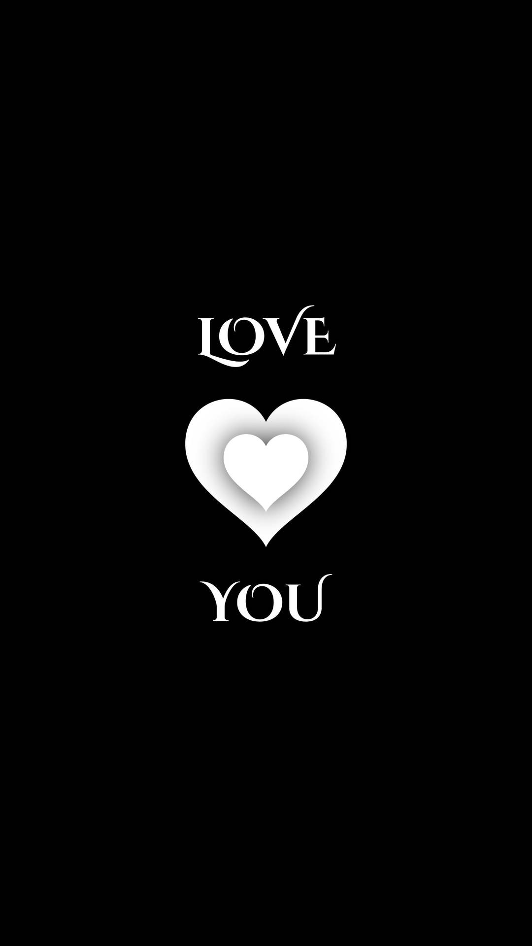 Black And White Heart Love You Background