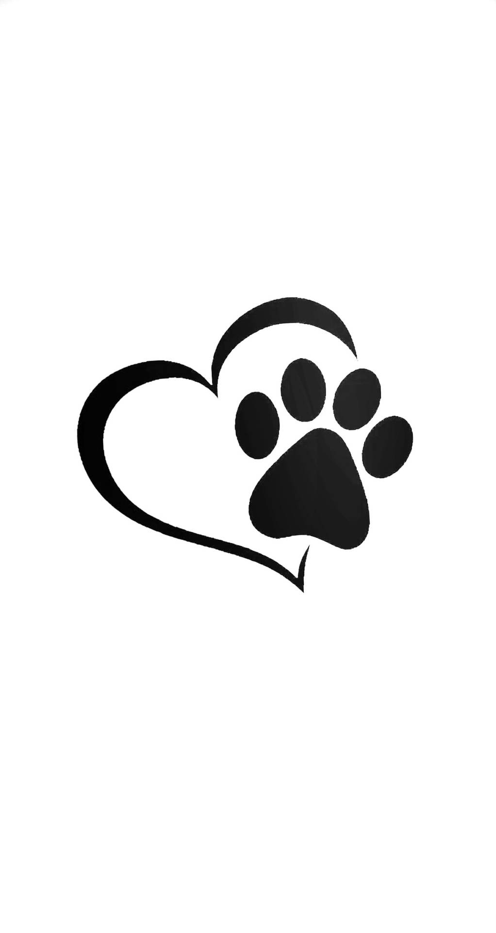 Black And White Heart Paw Print Background
