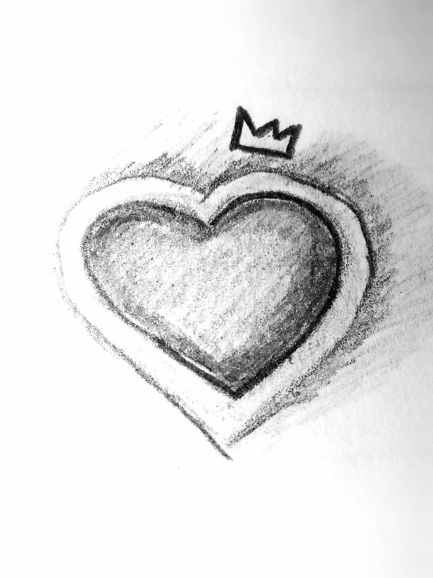 Black And White Heart Sketch Background