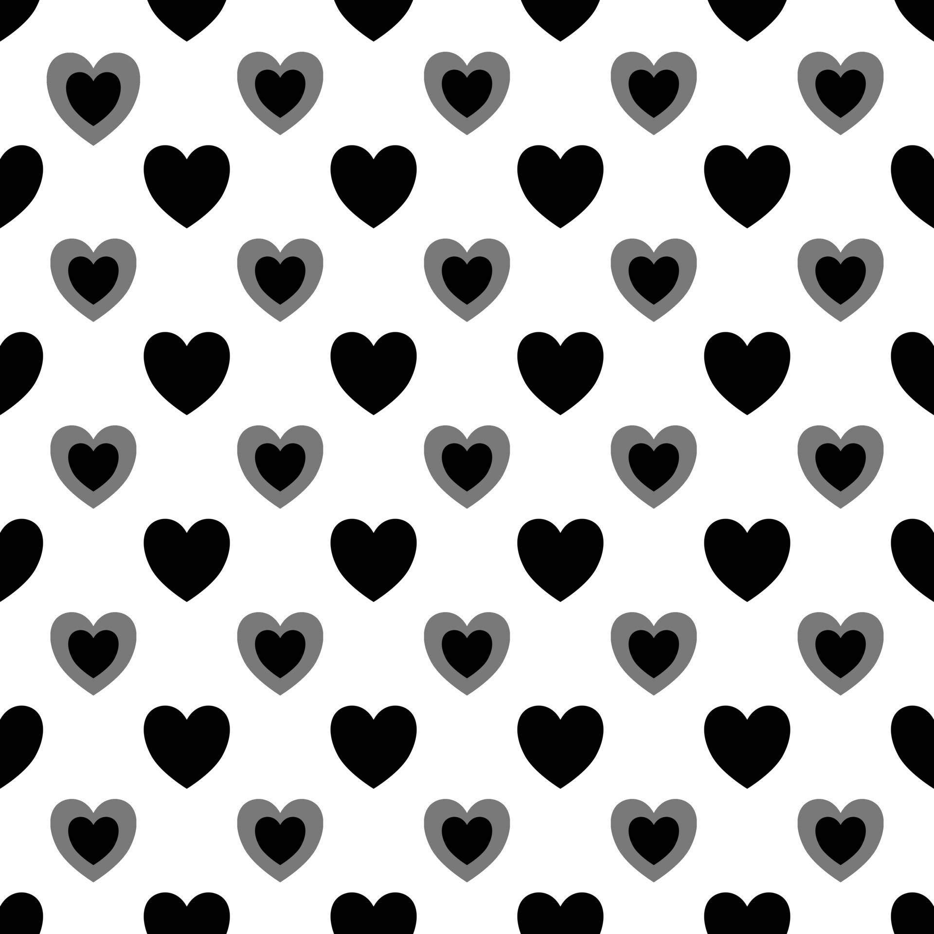 Black And White Hearts On A White Background Background