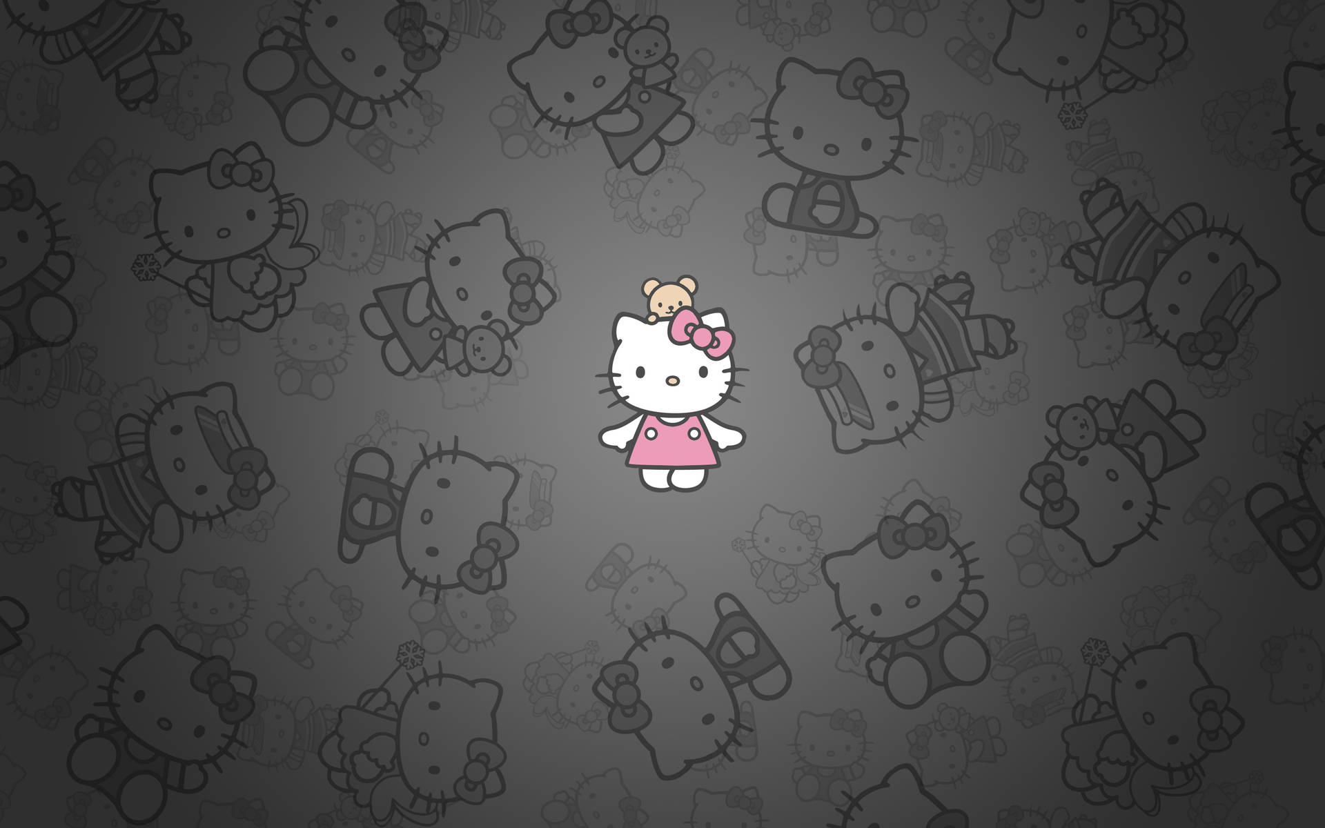 Black And White Hello Kitty Desktop Background