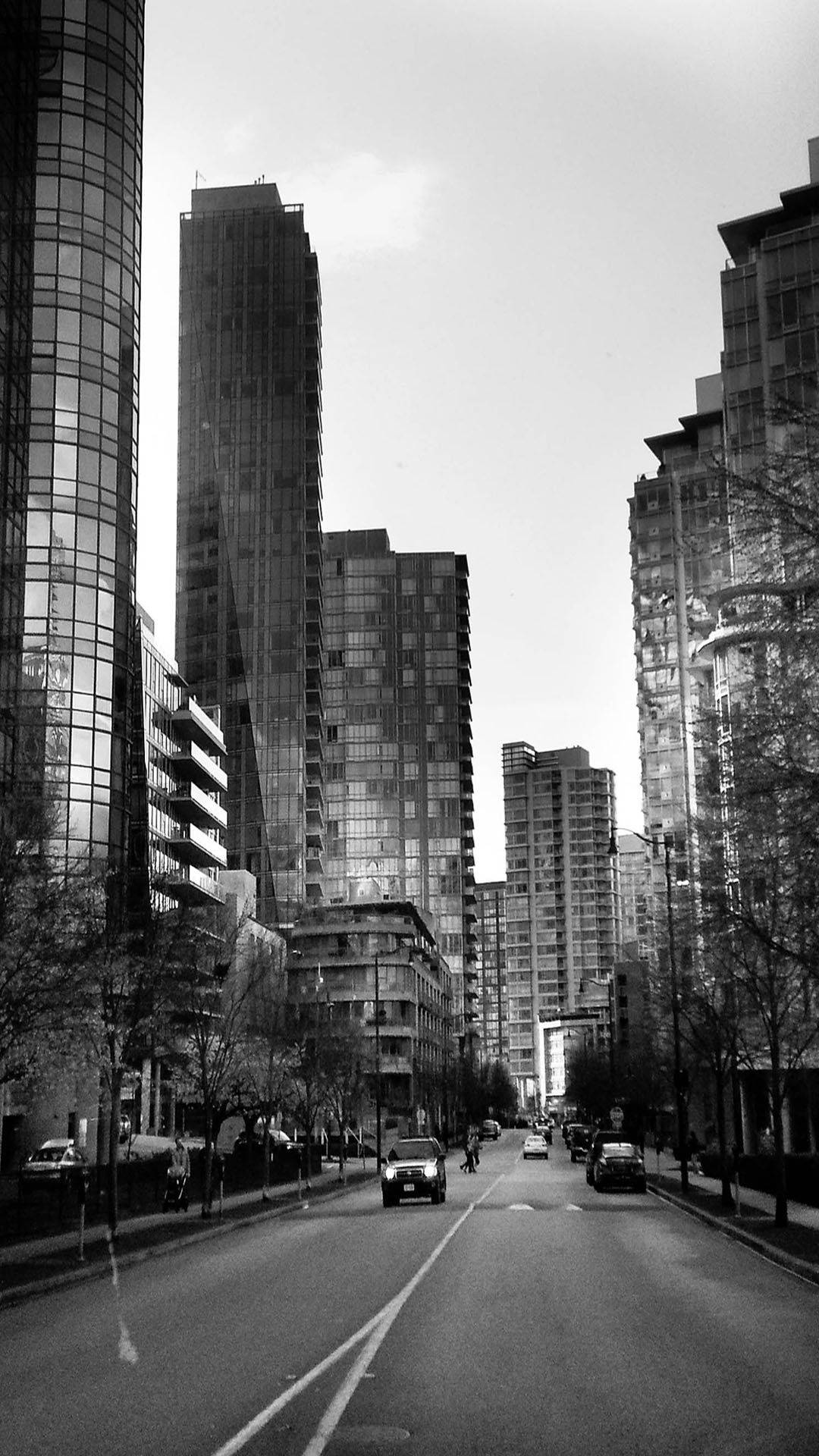 Black And White Iphone City Road Background