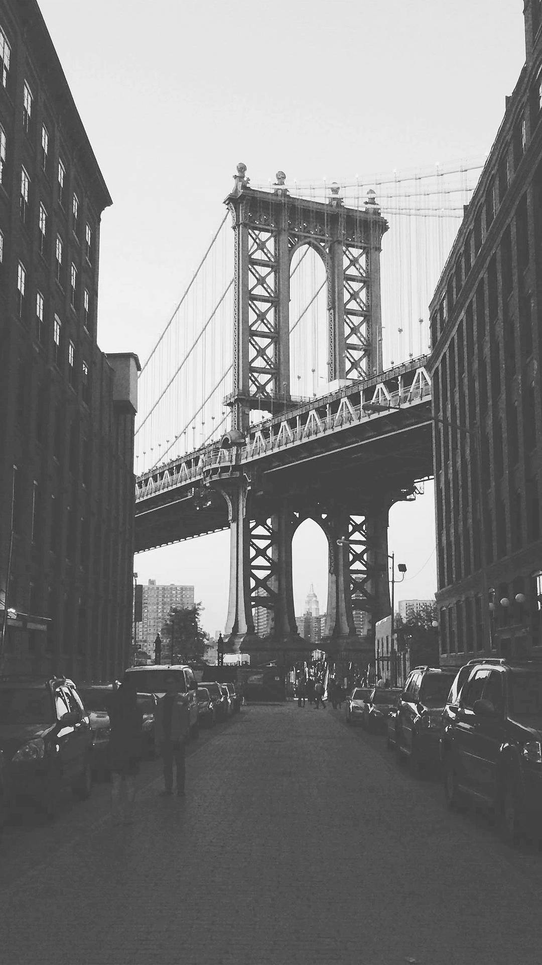 Black And White Iphone Manhattan Bridge Background