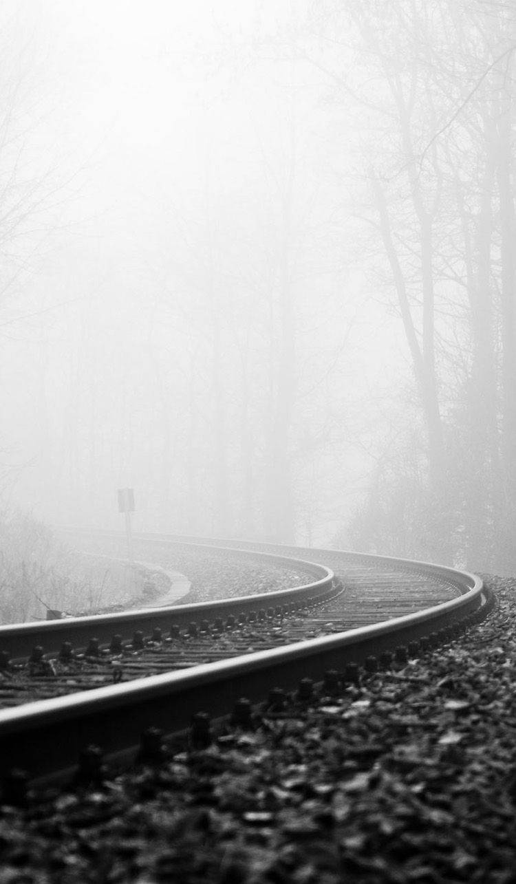 Black And White Iphone Railroad