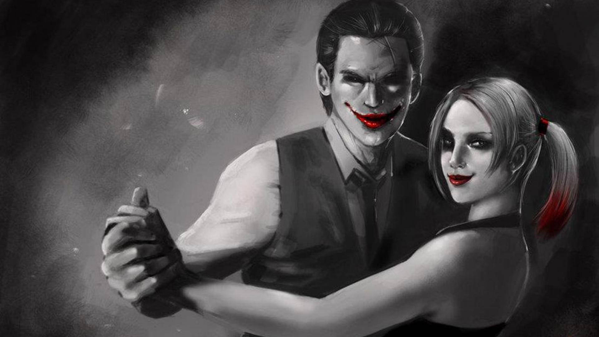 Black And White Joker And Harley Quinn