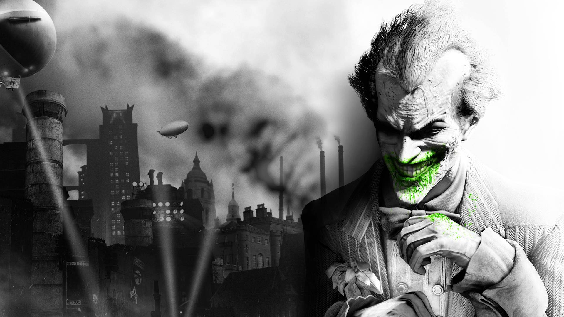 Black And White Joker Arkham City Background