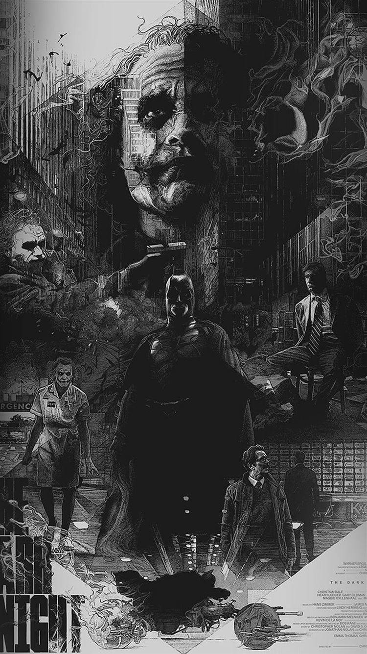 Black And White Joker From Dark Knight Background