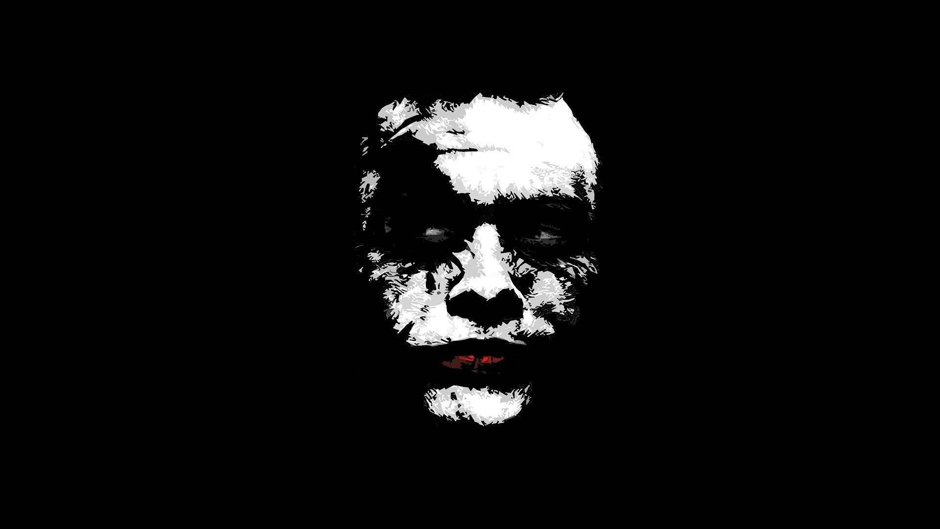 Black And White Joker Heath Ledger Portrait Background