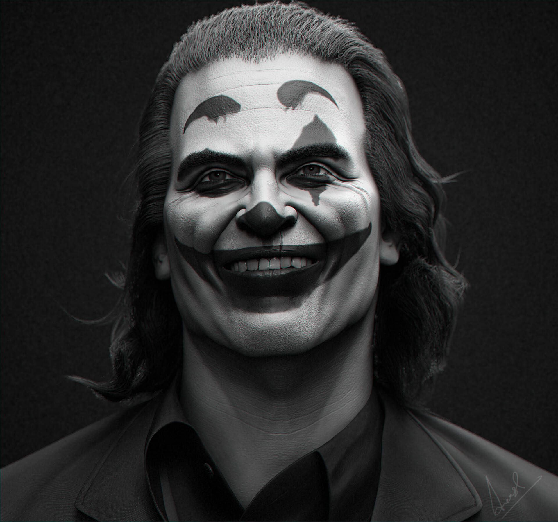 Black And White Joker Joaquin Phoenix Art Background