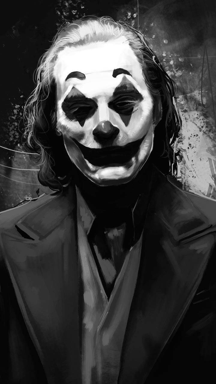 Black And White Joker Joaquin Phoenix Clownlike Background