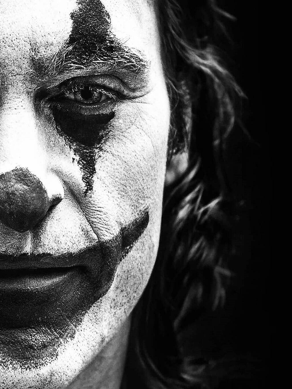 Black And White Joker Joaquin Phoenix Face Background