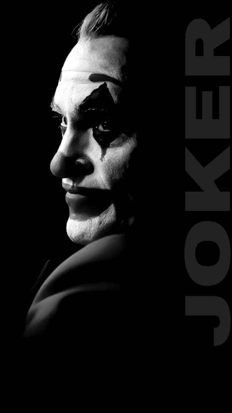 Black And White Joker Joaquin Phoenix Side Profile Background