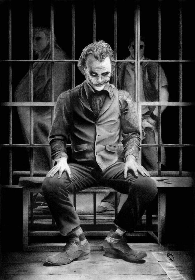 Black And White Joker Prison Cell Background