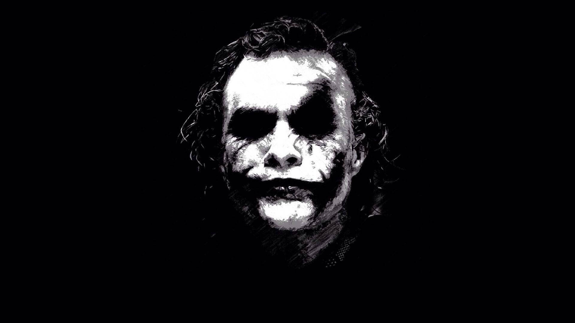 Black And White Joker Sinister Face Background