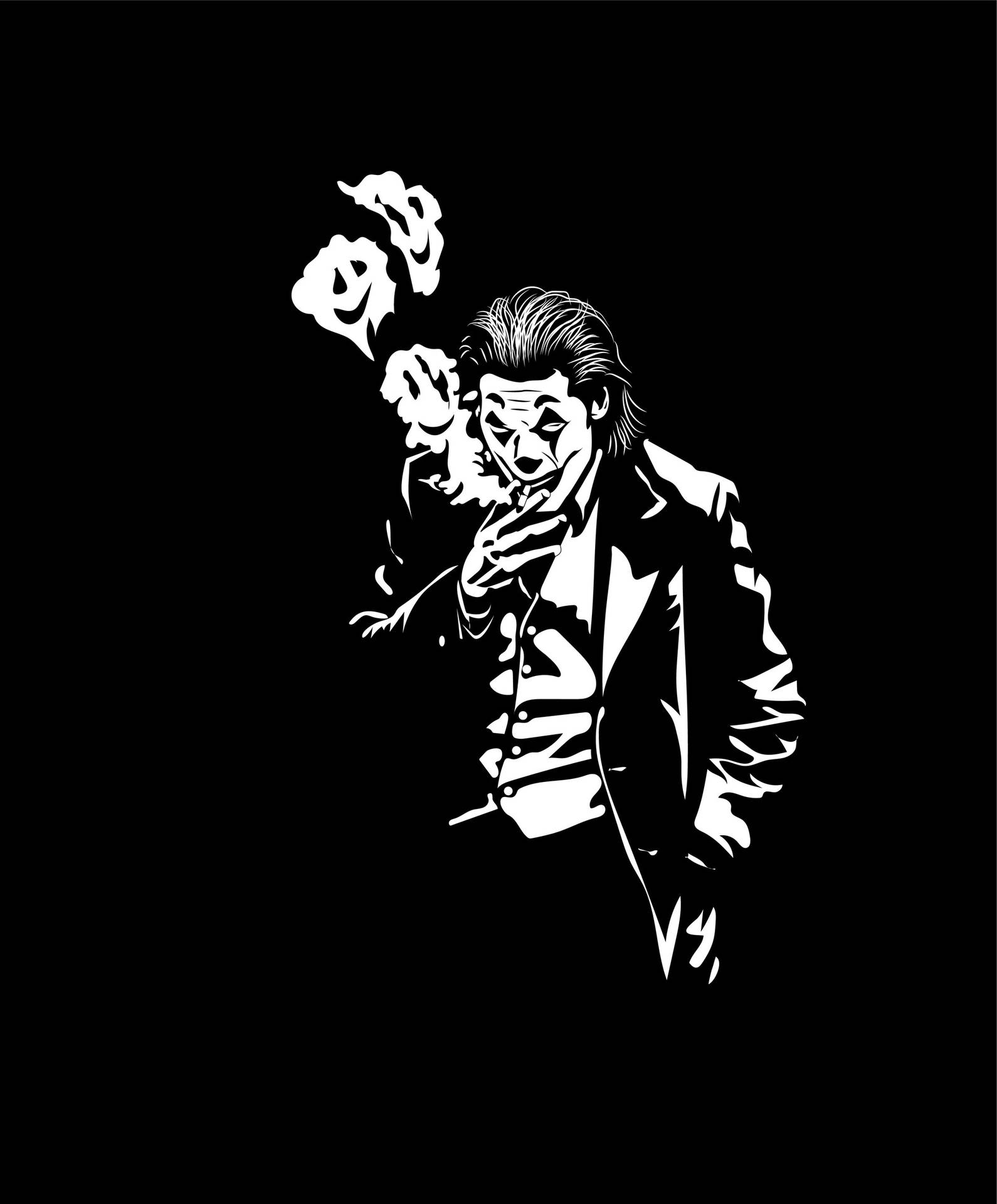 Black And White Joker Smoking Background