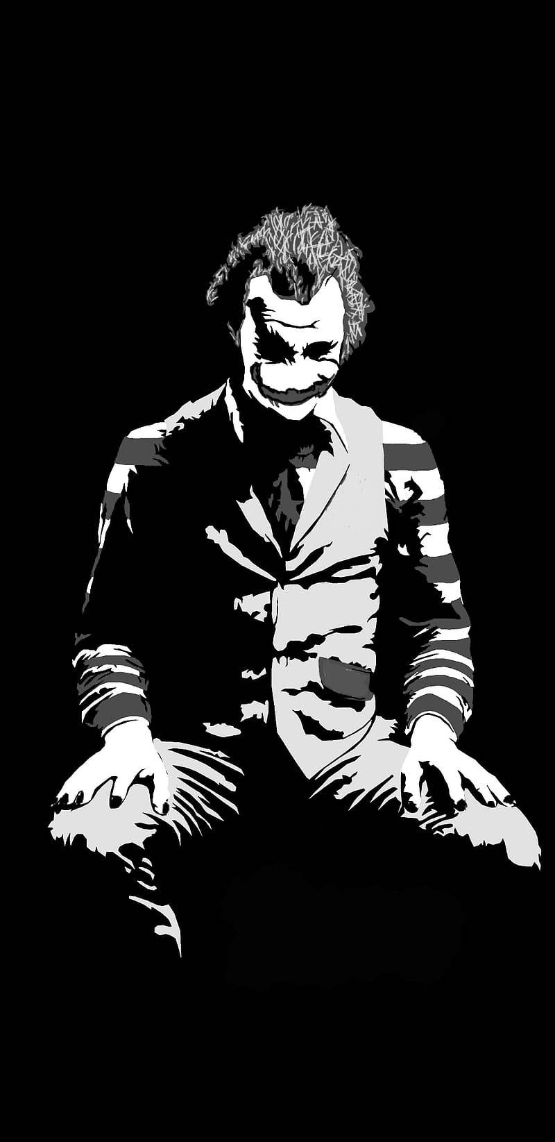 Black And White Joker Striped Jacket Background