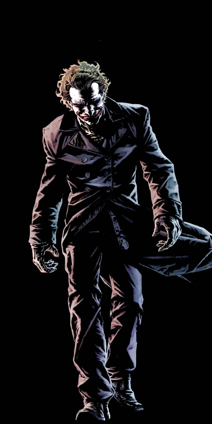 Black And White Joker Walking Full Body Background