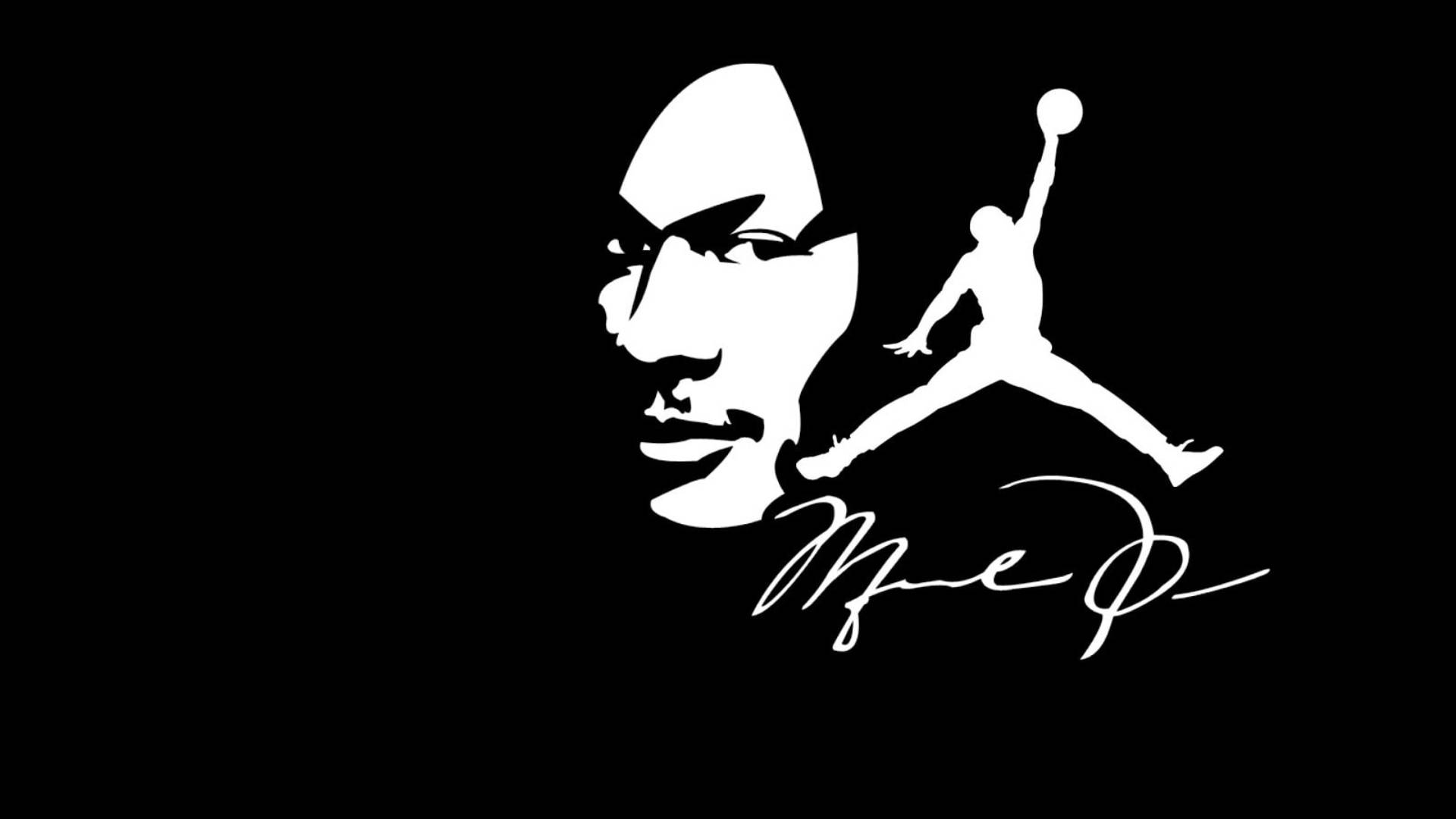 Black And White Jordan Logo Art Background