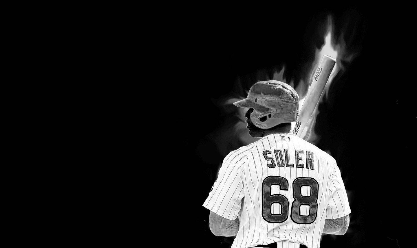 Black And White Jorge Soler Bat Background