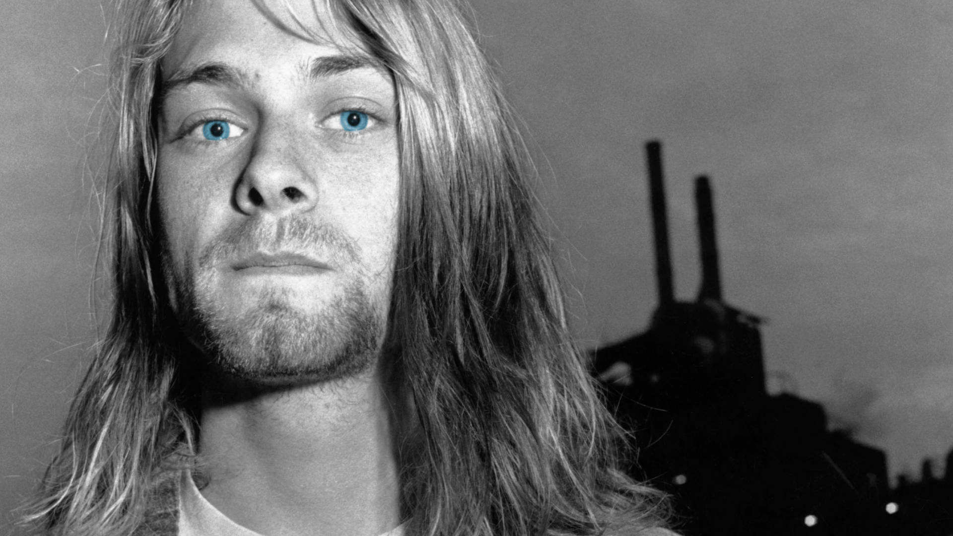 Black And White Kurt Cobain Background