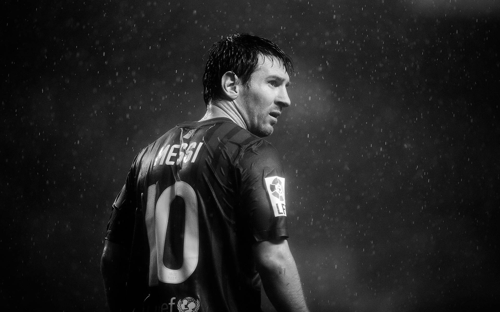 Black And White Lionel Messi Background