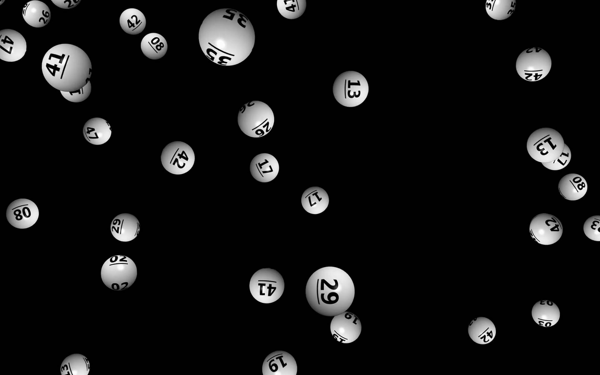Black And White Lottery Balls Background