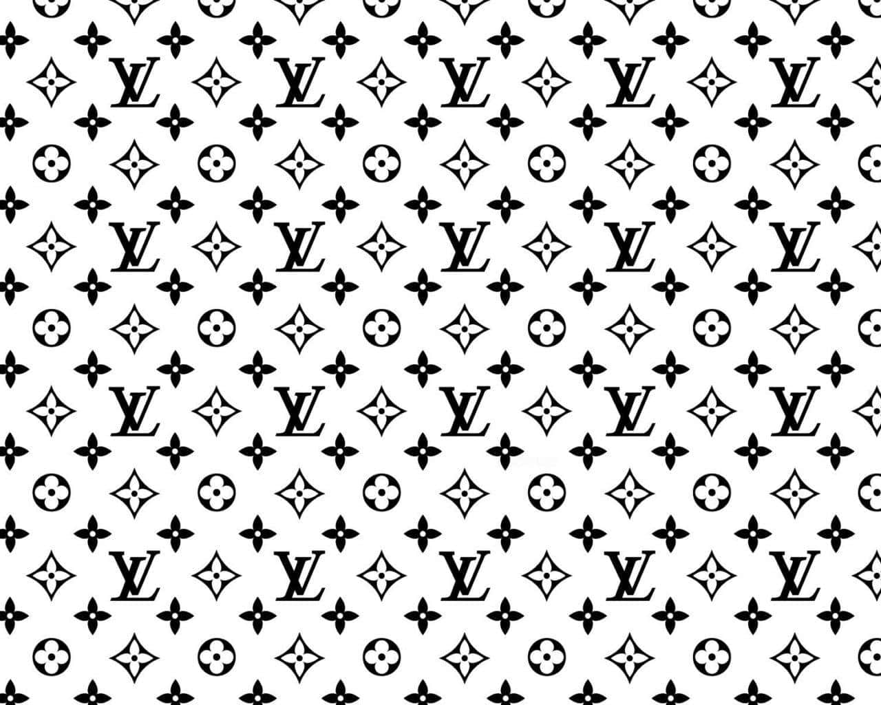 Black And White Lv Monogram Desktop Background