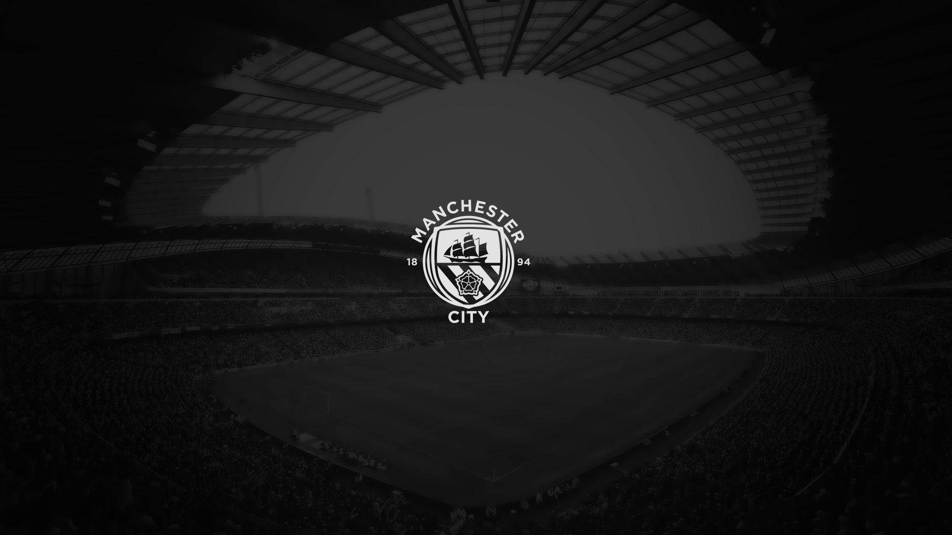 Black And White Manchester City Logo Background