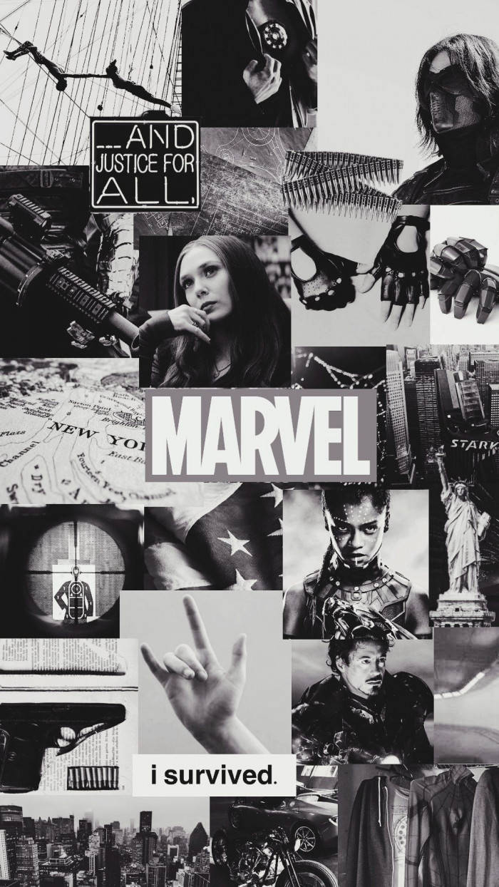 Black And White Marvel Aesthetic Collage